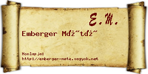 Emberger Máté névjegykártya